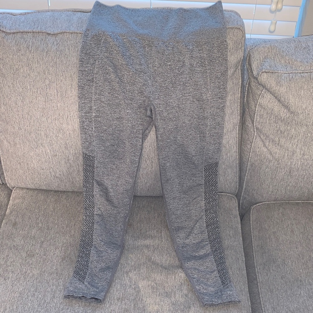 Fabletics Medium Gray high waisted Leggings with mesh design